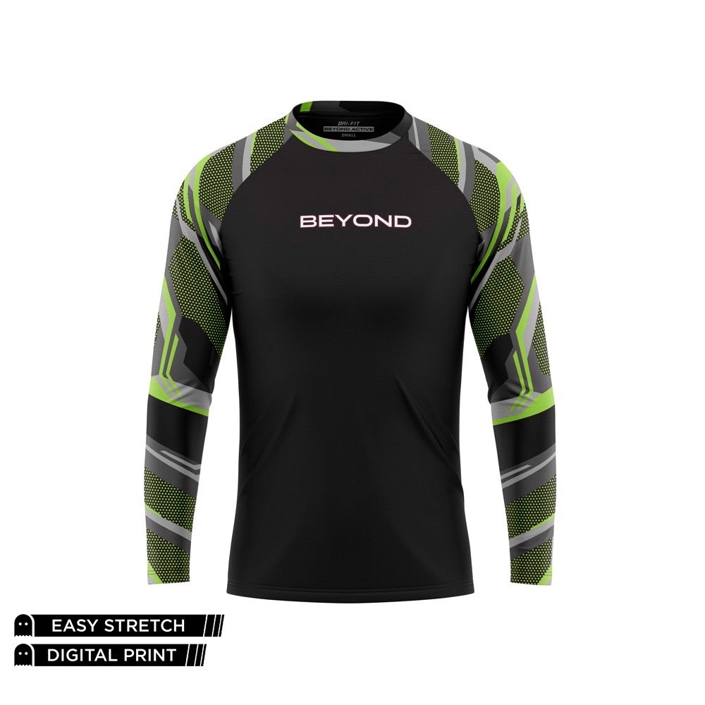 BEYOND - F/S NEON BLACK DRY FIT RAGLAN