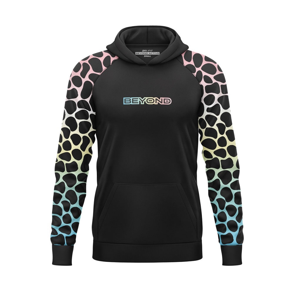 BEYOND MULTI LEOPARD STRIKE POLYESTER FLEECE HOODIE