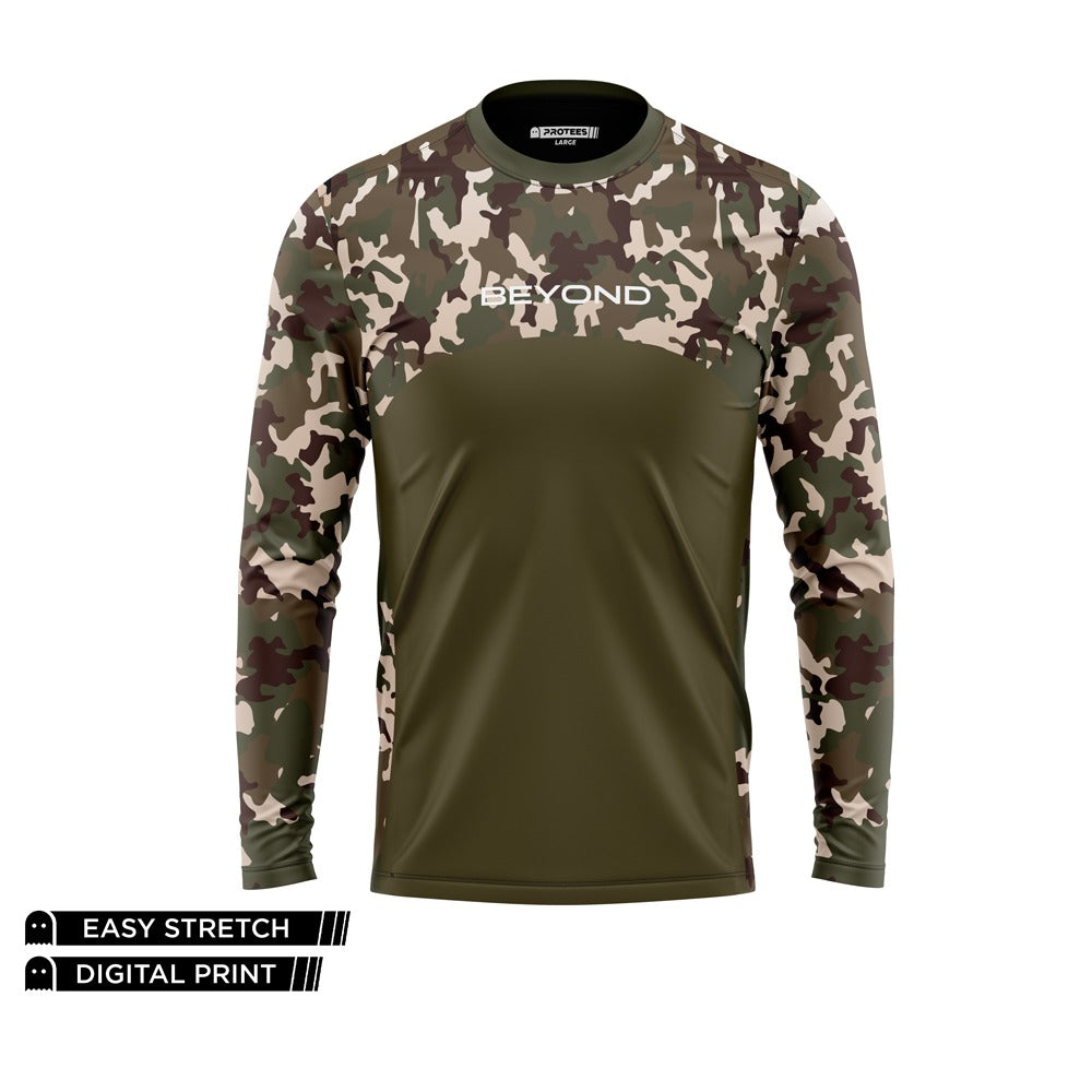 BEYOND - OLIVE FLEX CAMO DRY FIT FULL SLEEVES