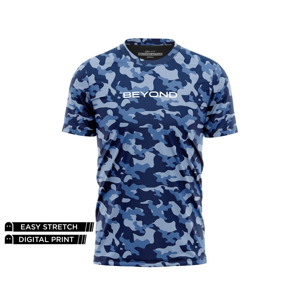 BEYOND BLUE CAMO DRY FIT DRY-FIT TEE