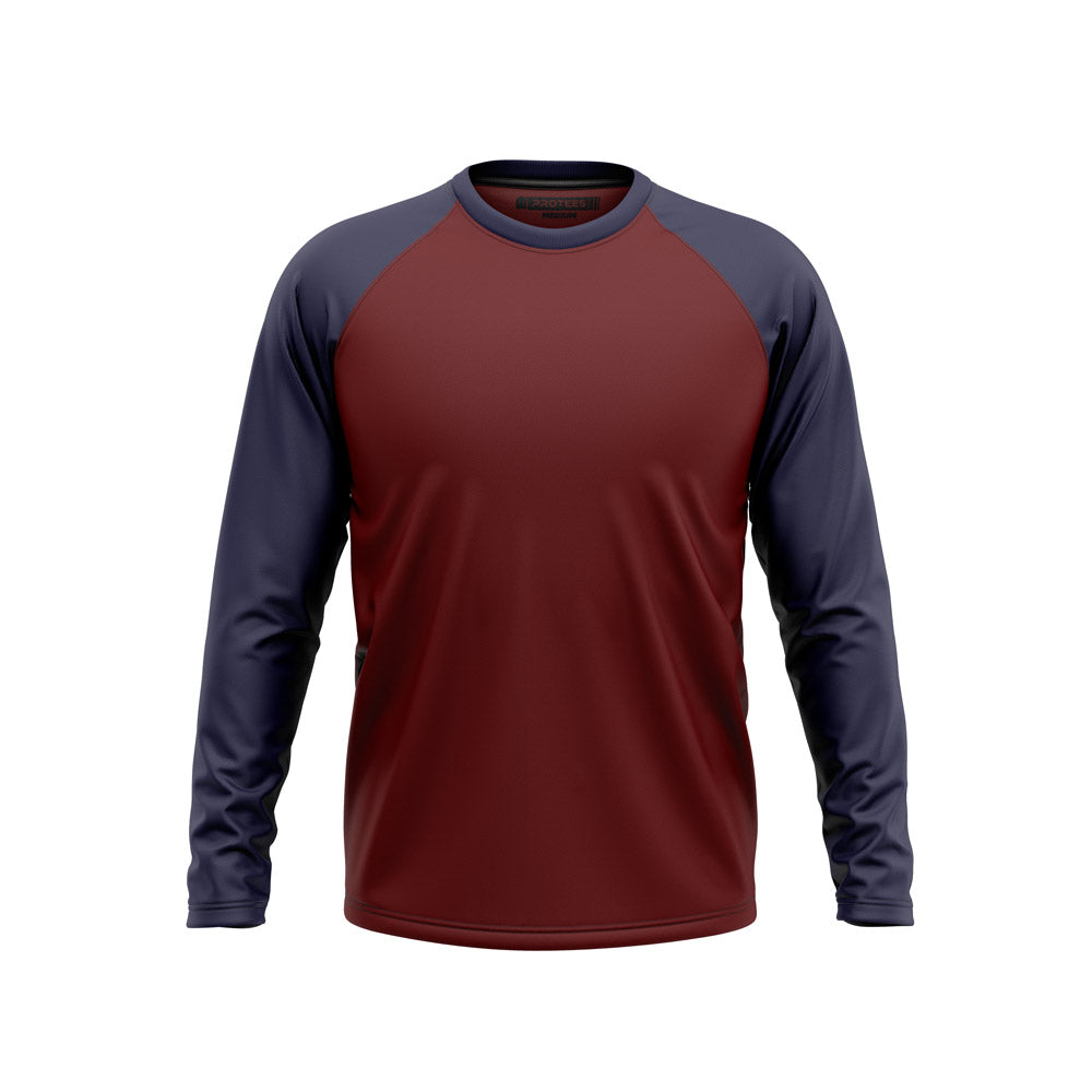 BASIC - NAVY MAROON F/S RAGLAN
