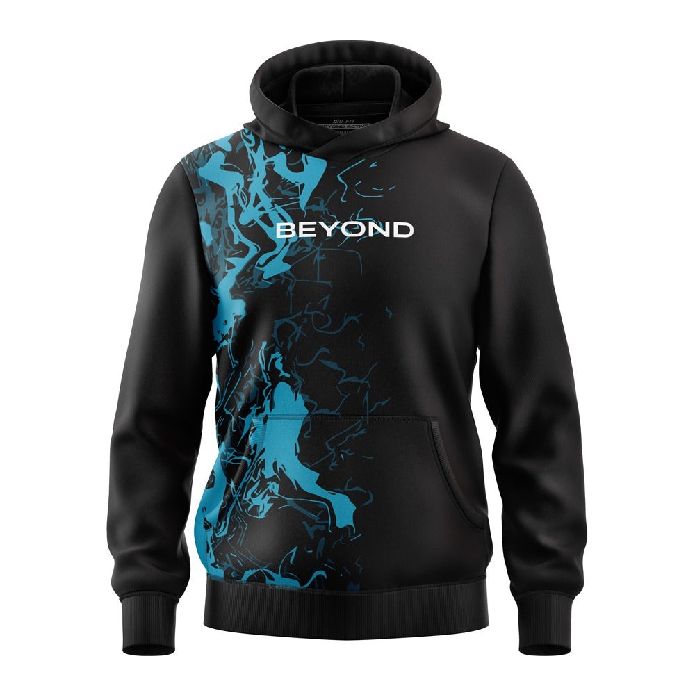 BEYOND MIST BLUE POLYESTER FLEECE HOODIE