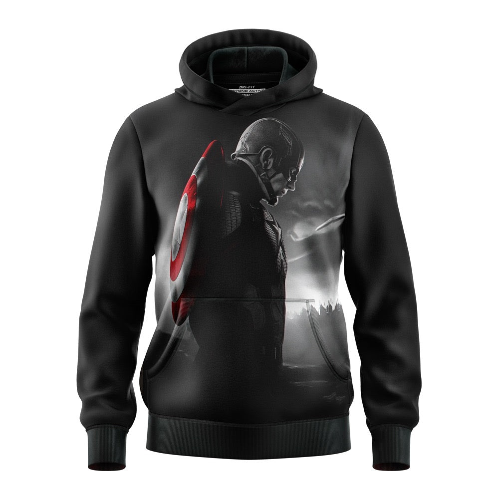 DIGITAL CAPTAIN AMERICA - POLYESTER FLEECE HOODIE