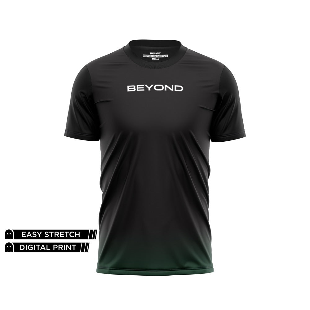BEYOND - GREEN BLACK GRADIENT DRY-FIT TEE