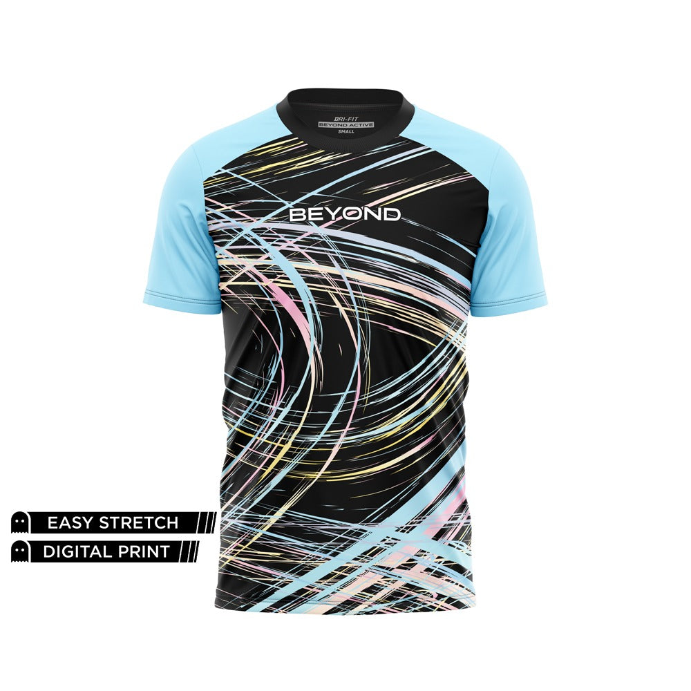 BEYOND MULTICOLOR LINES DRY FIT TEE - Main Image