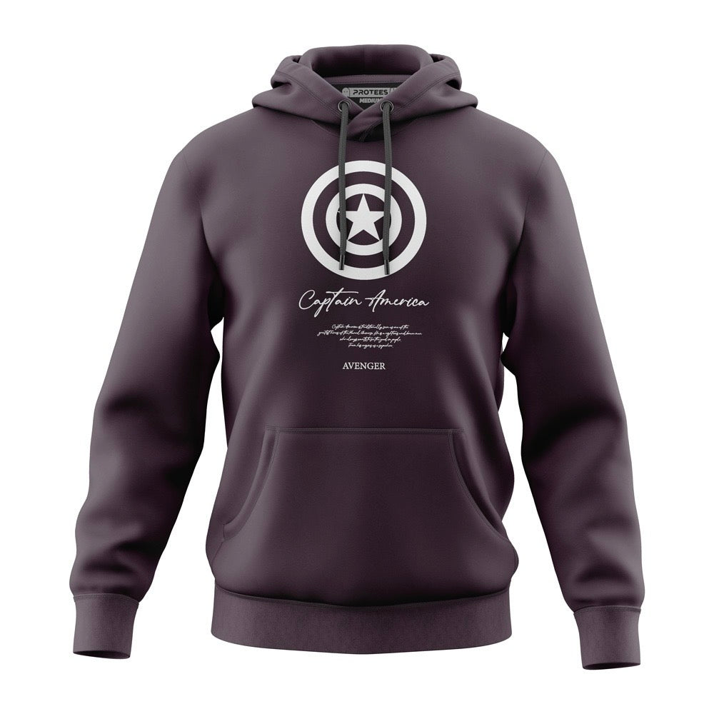 WINE CAPTAIN AMERICA - ULTRA SOFT FLEECE HOODIE
