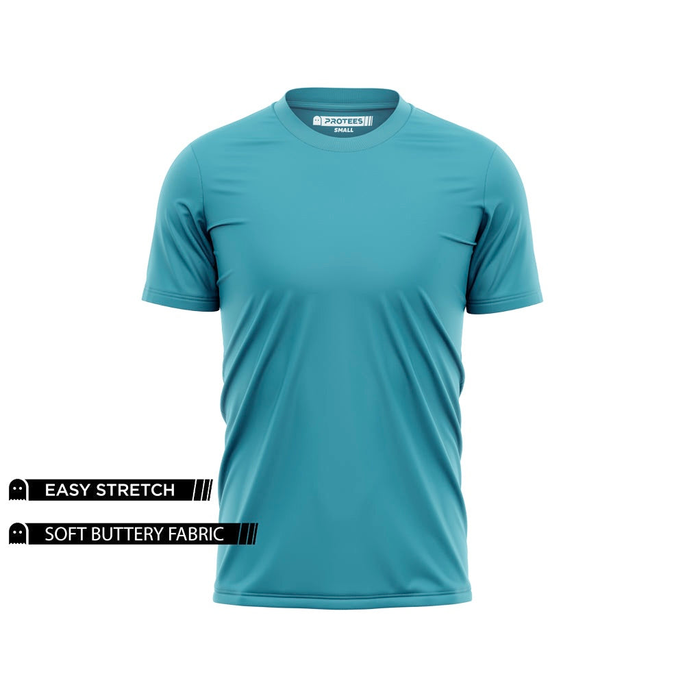 TROPICAL TEAL SPANDEX TEE