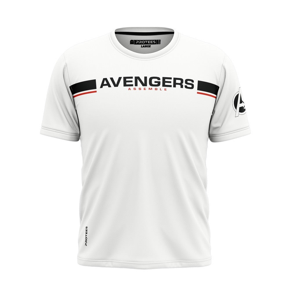 WHITE AVENGERS ASSEMBLE TEE