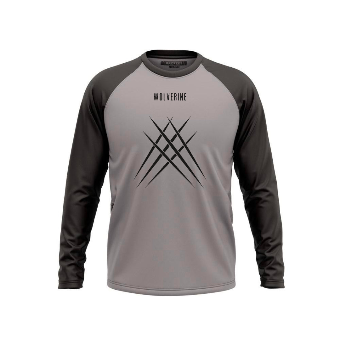 DTF - SMOKE BLACK RAGLAN BLACK WOLVERINE LOGO F/S