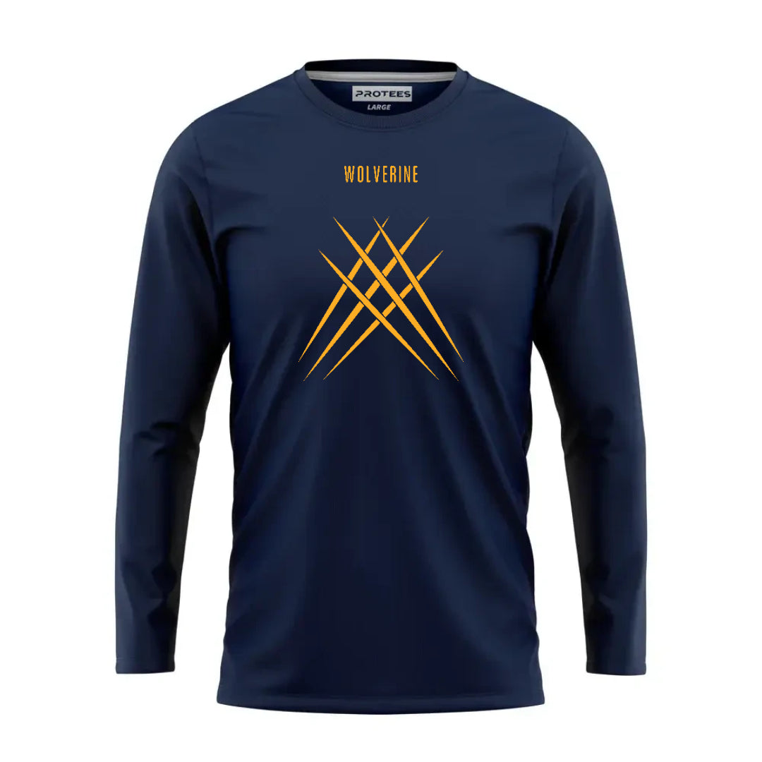 DTF - NAVY YELLOW WOLVERINE LOGO FULL SLEEVES