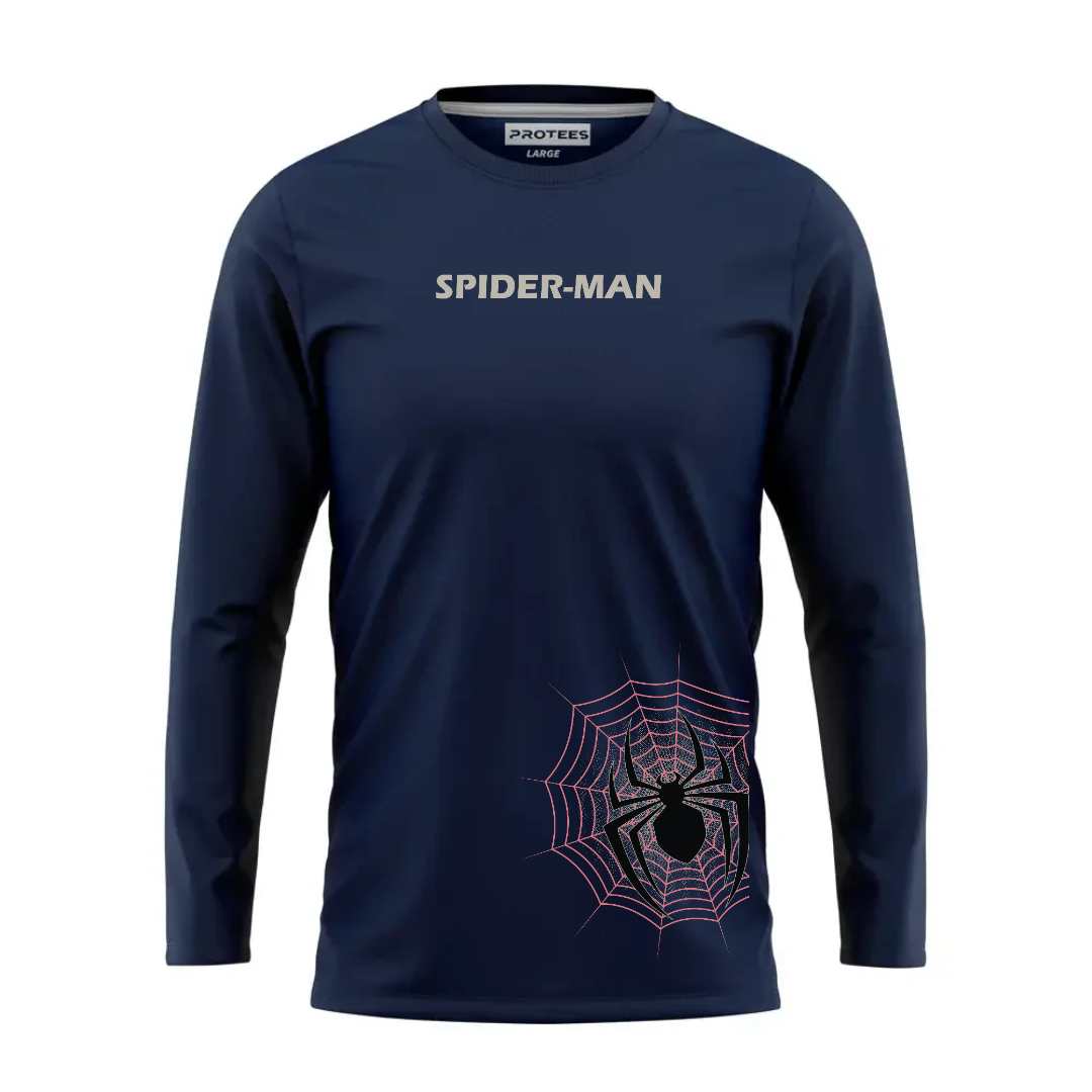 DTF - NAVY SPIDERMAN WITH WEB FULL SLEEVES