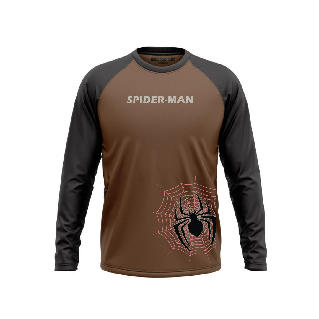 DTF - BLACK BROWN RAGLAN SPIDERMAN WITH WEB F/S