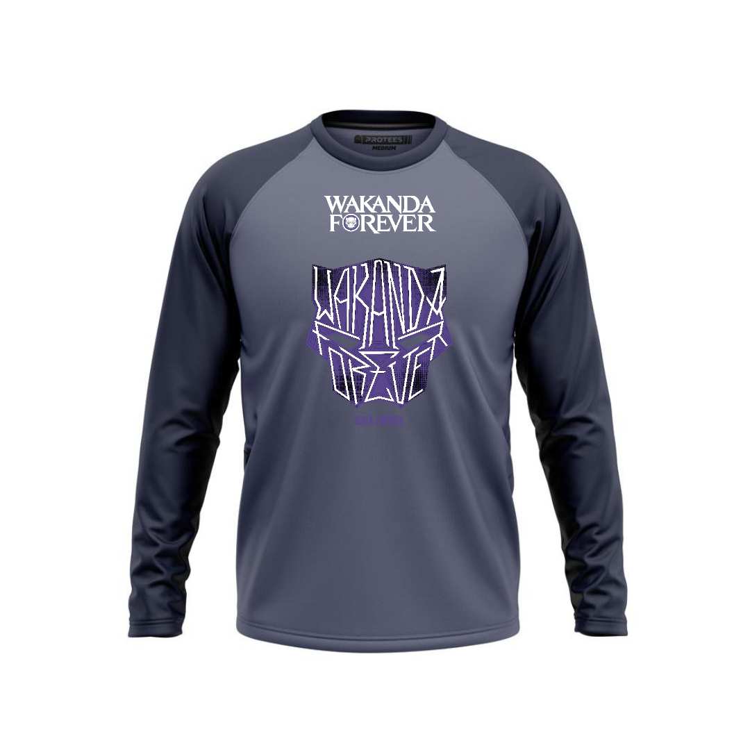 DTF - TEAL BLUE RAGLAN WAKANDA FOREVER F/S
