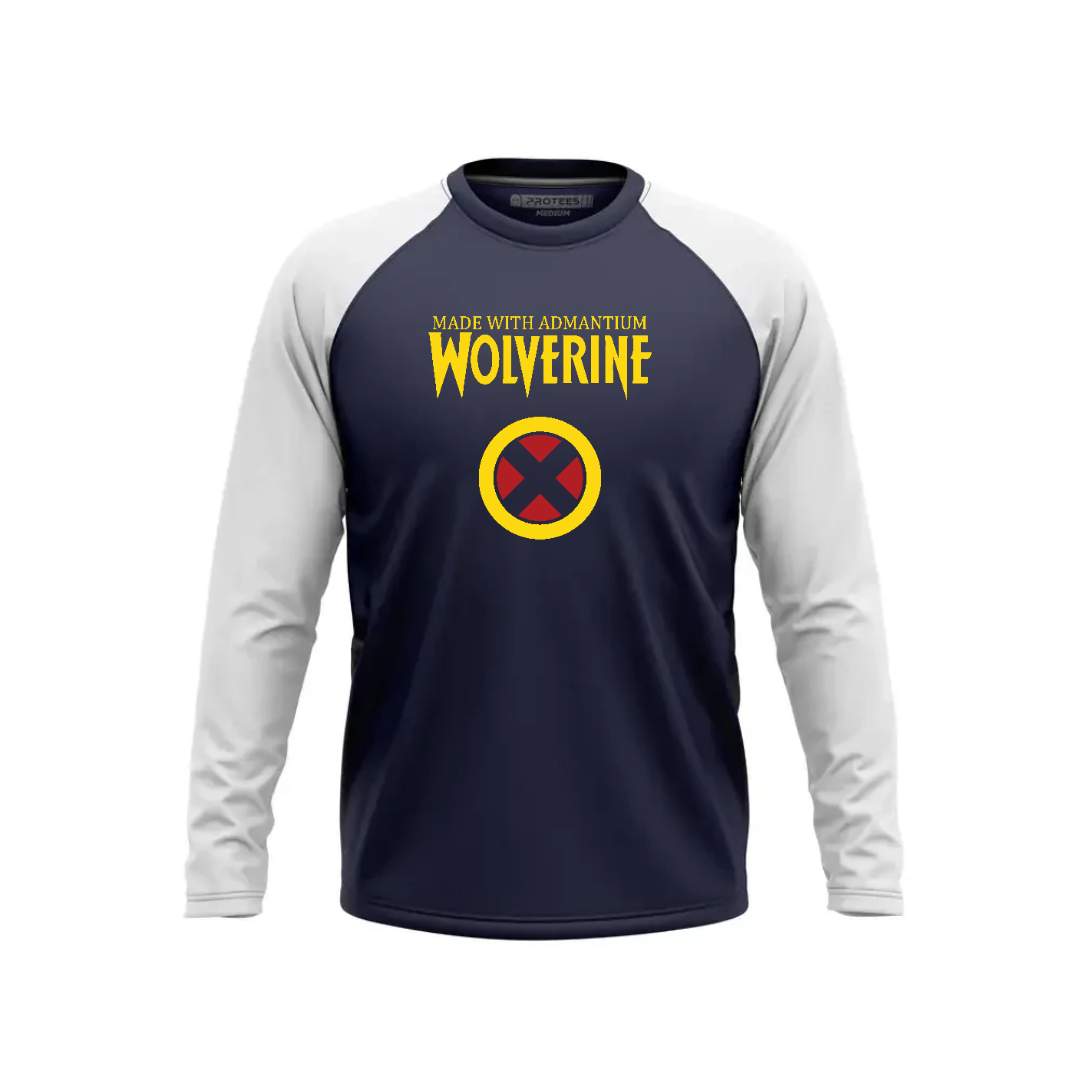 DTF - WHITE NAVY RAGLAN ADMANTIUM WOLVERINE F/S