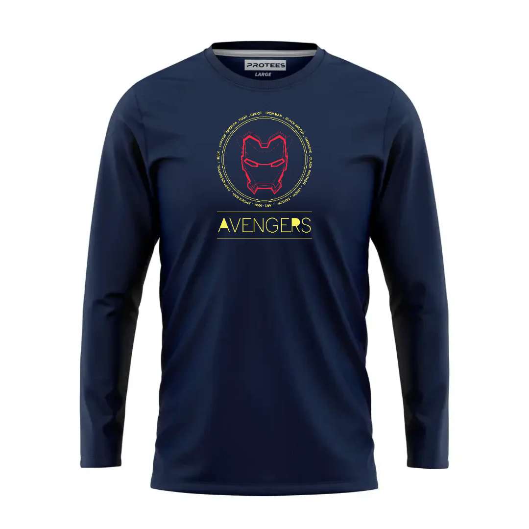DTF - NAVY IRONMAN ALL HEROES CIRCLE FULL SLEEVES