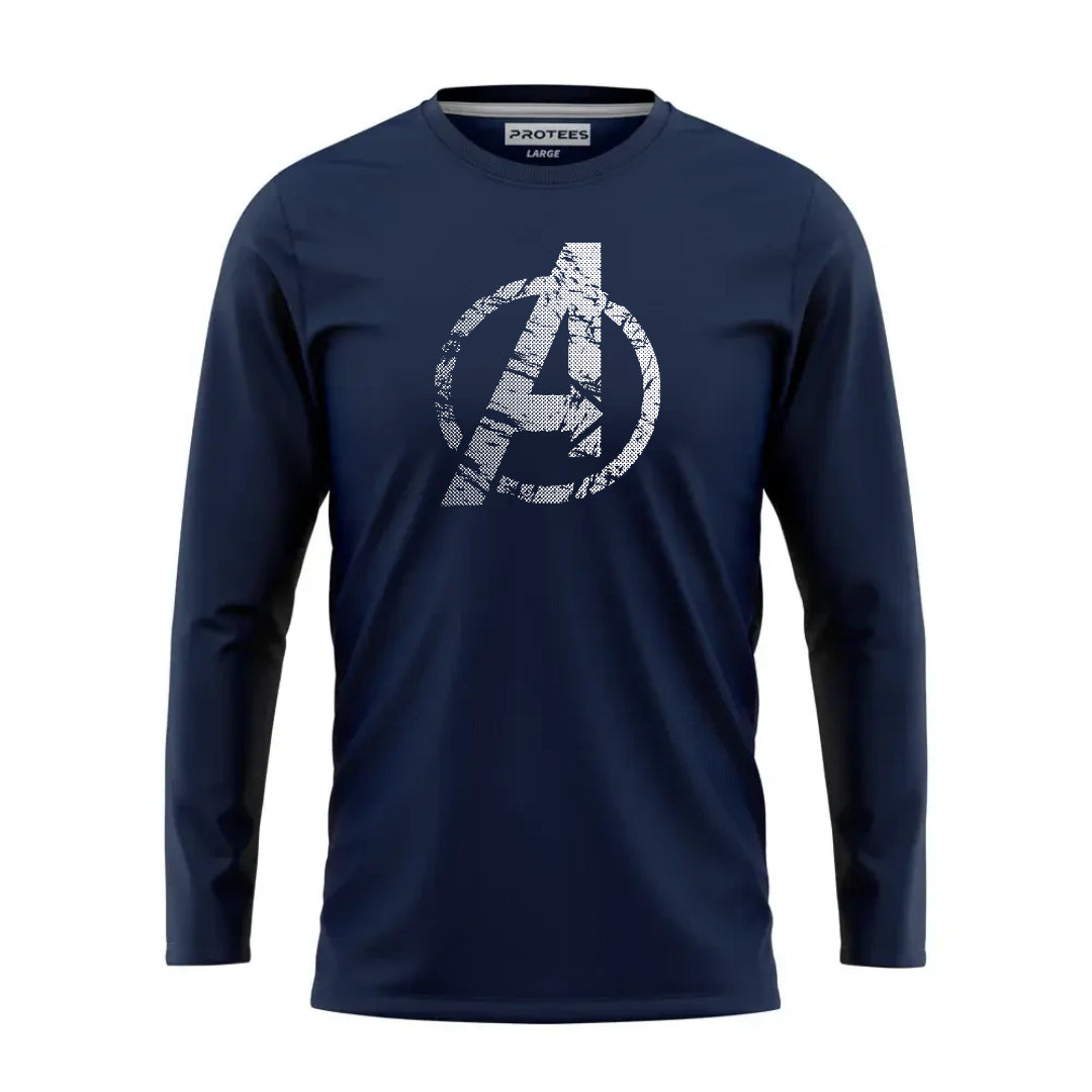 DTF - NAVY HALF TONE AVENGERS FULL SLEEVES