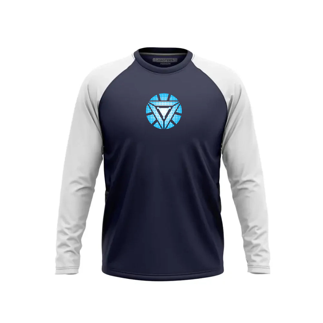 DTF - NAVY WHITE RAGLAN OLD ARC REACTOR F/S