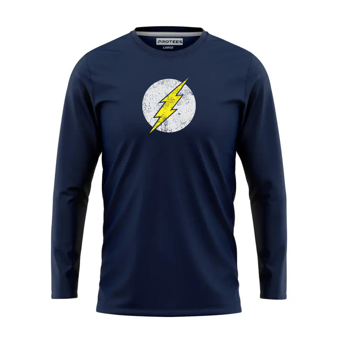 DTF - NAVY FLASH YELLOW WHITE LOGO FULL SLEEVES