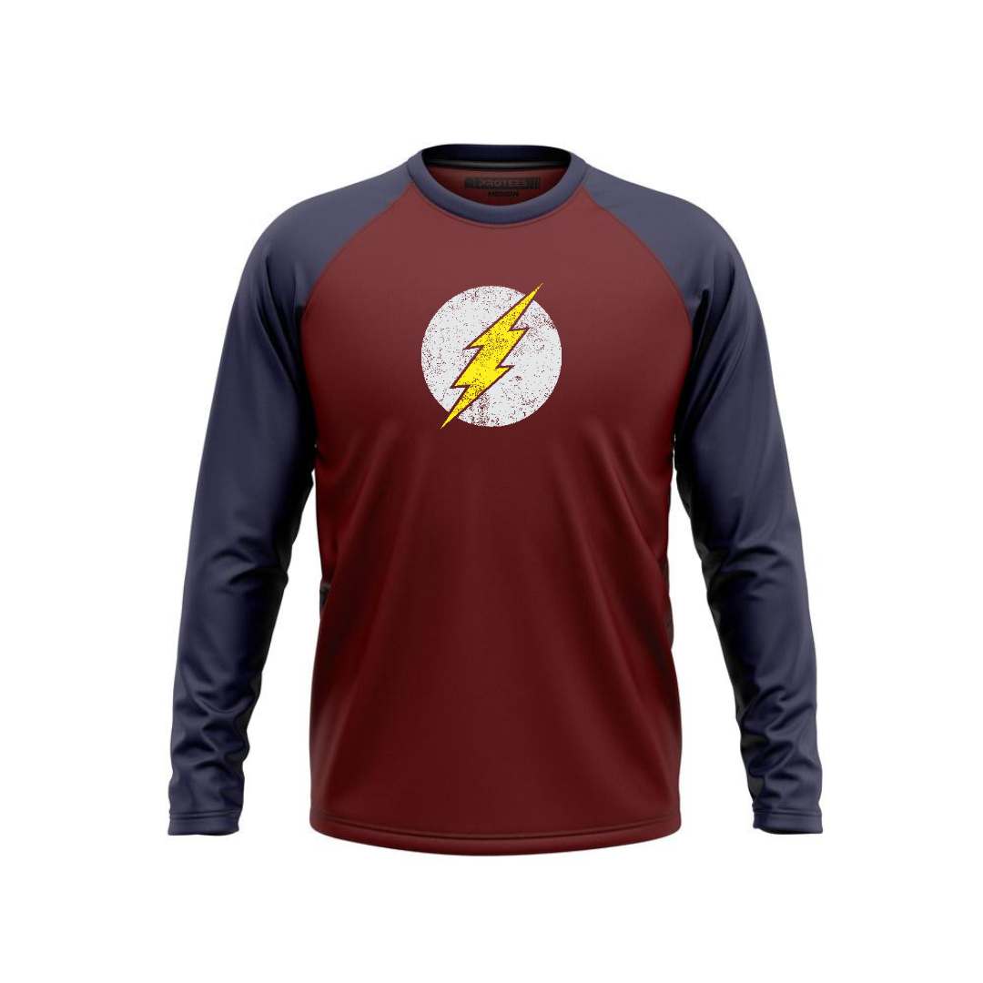 DTF - NAVY MAROON RAGLAN FLASH LOGO F/S