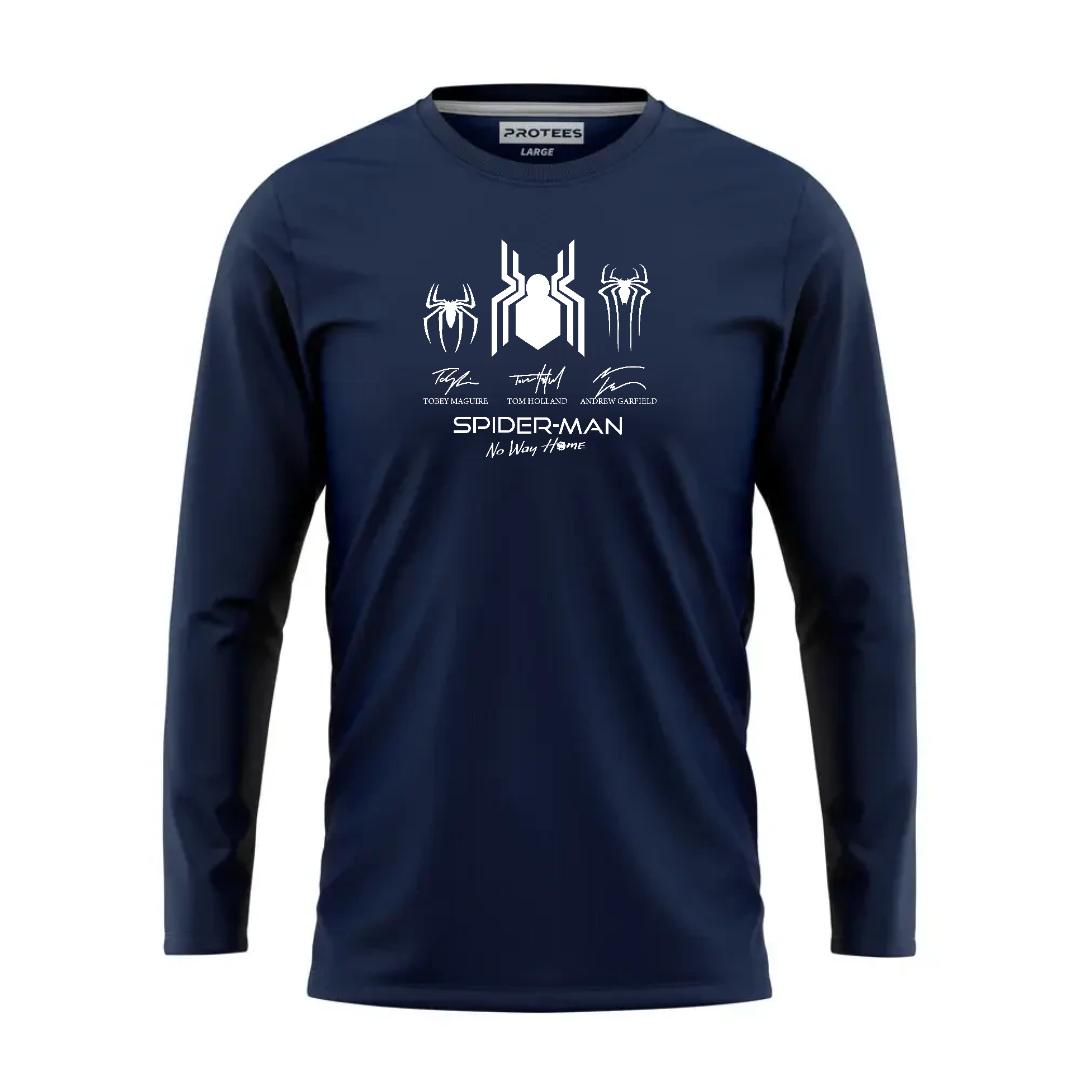 DTF - NAVY THREE SPIDERMAN LOGO FULL SLEEVES