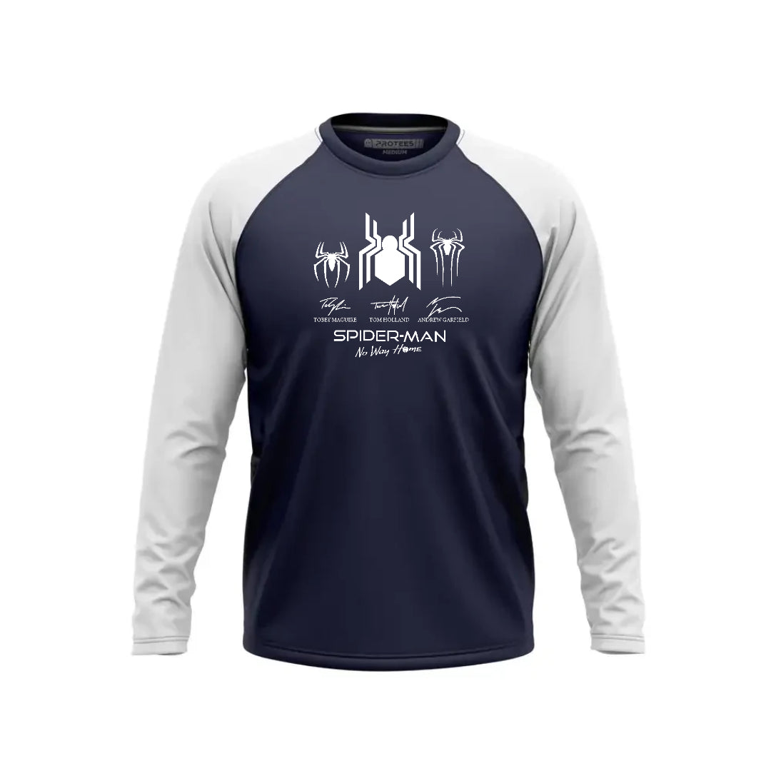 DTF - WHITE NAVY RAGLAN THREE SPIDERMAN F/S