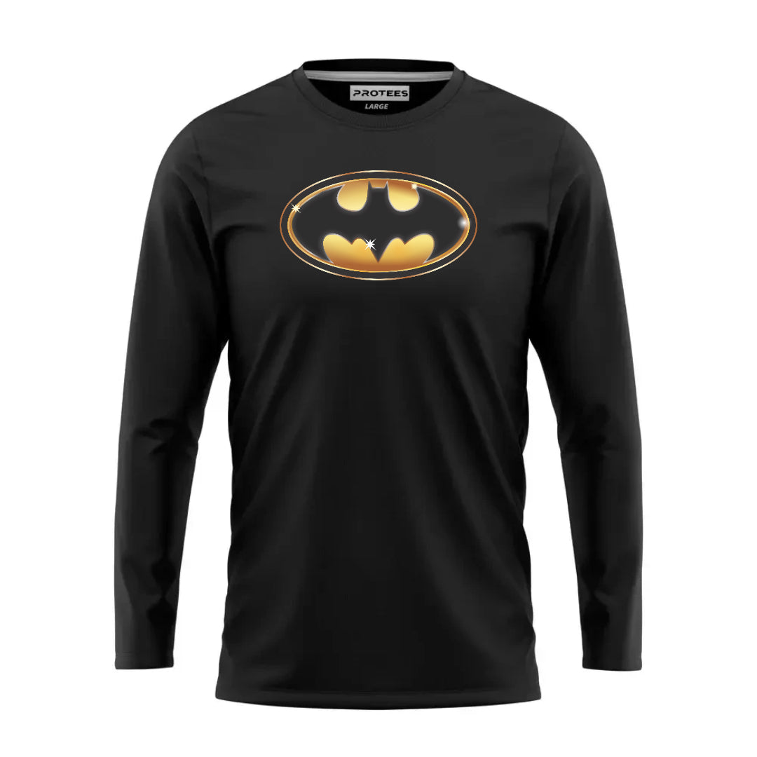 DTF - BLACK 3D YELLOW BATMAN LOGO FULL SLEEVES