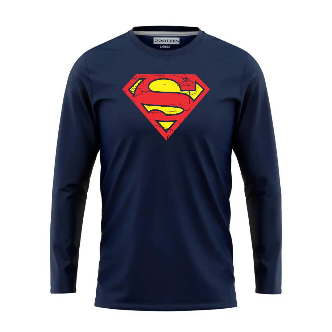 DTF - NAVY CLASSIC SUPERMAN LOGO FULL SLEEVES