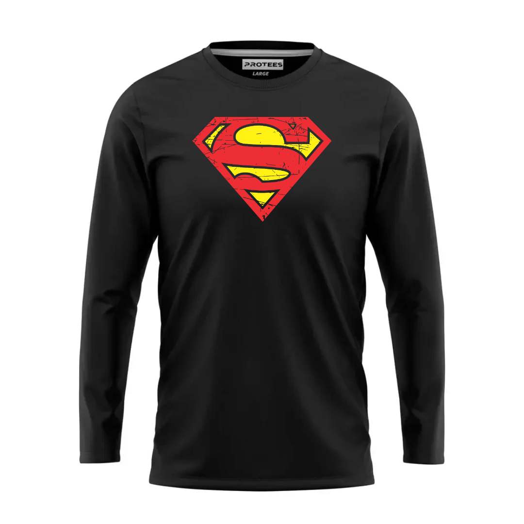DTF - BLACK CLASSIC SUPERMAN LOGO FULL SLEEVES