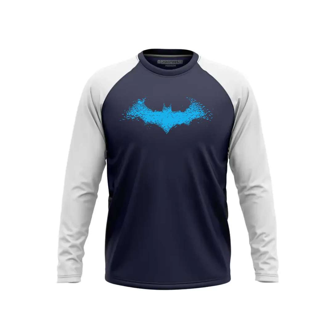 DTF - WHITE NAVY RAGLAN SILHOUETTE BATMAN F/S