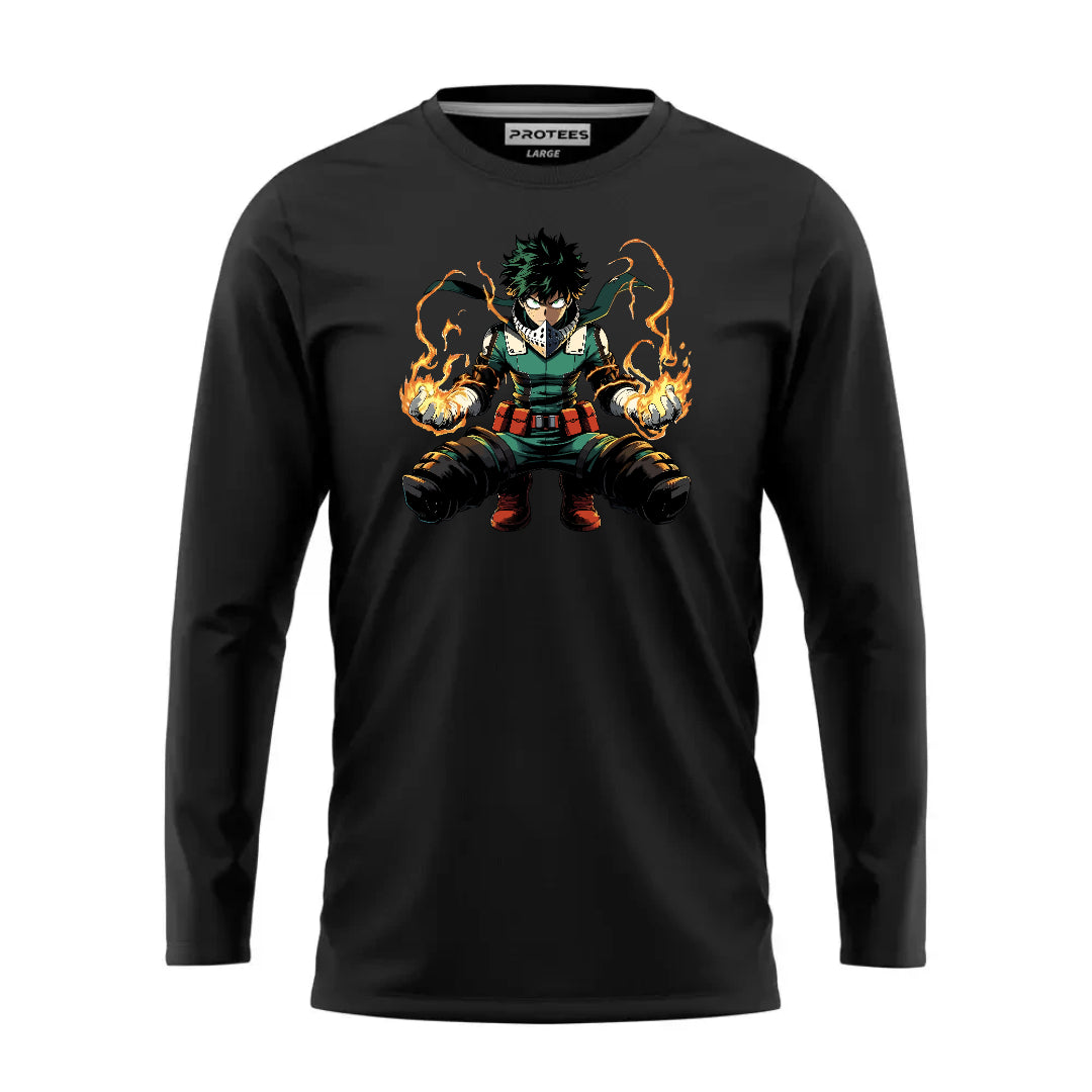 DTF - BLACK DEKU WITH FIRE FULL SLEEVES