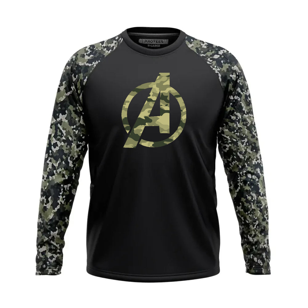 DTF - CAMO BLACK RAGLAN CAMO AVENGERS F/S