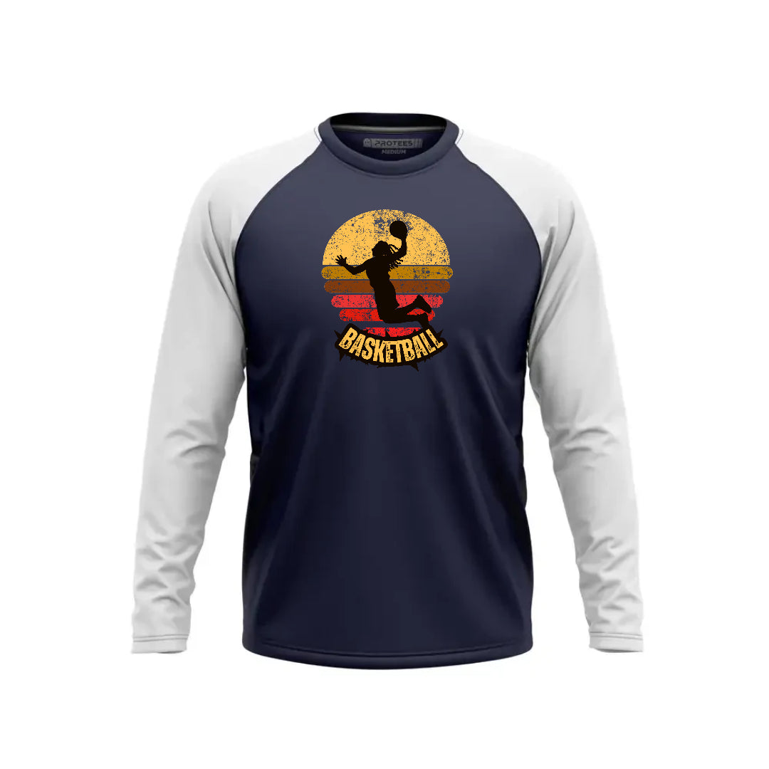 DTF - NAVY WHITE RAGLAN NBA BASKETBALL F/S