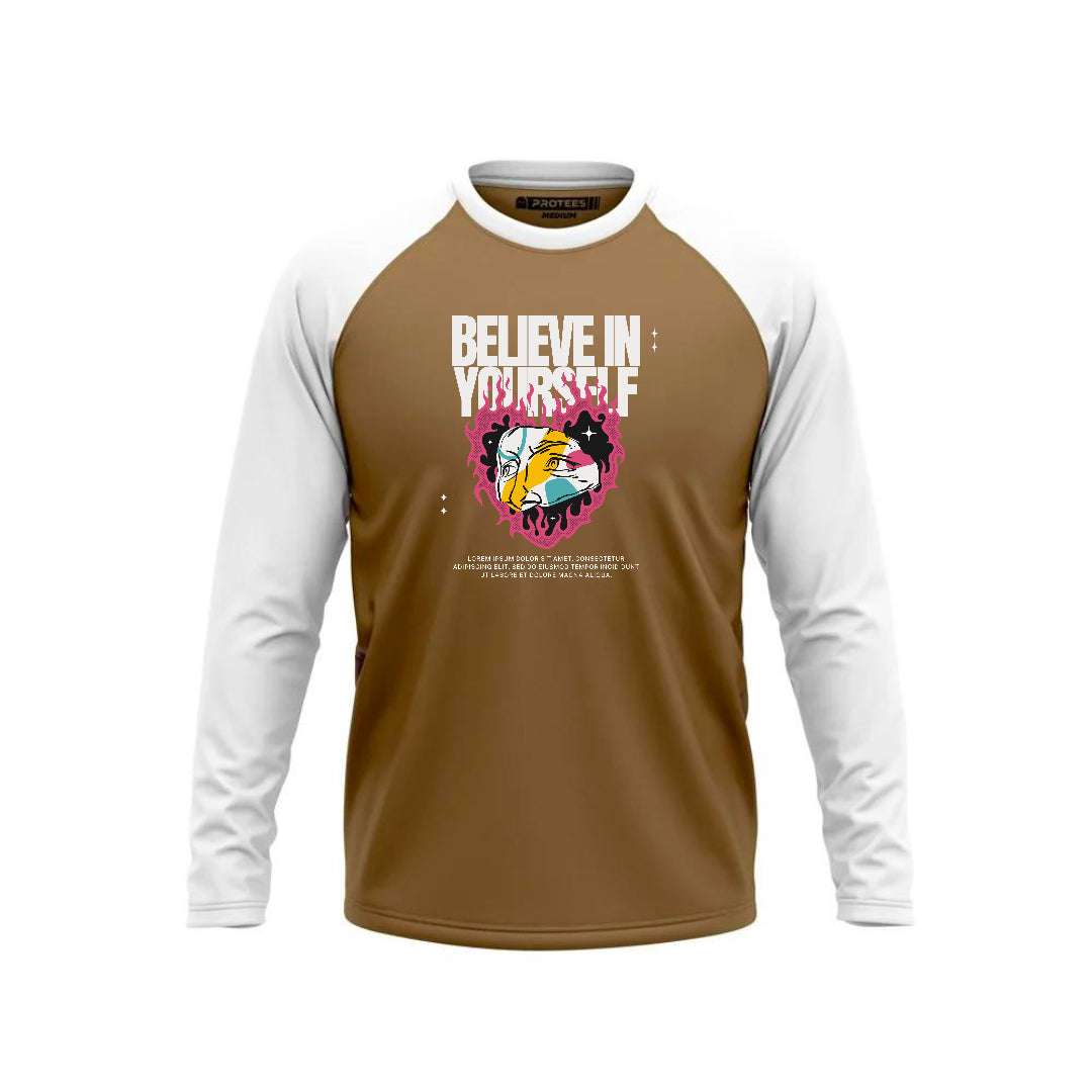 DTF - HAZEL WHITE RAGLAN BELIEVE IN YOURSELF F/S