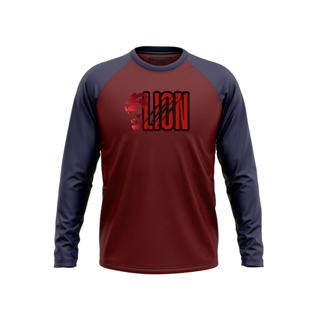 DTF - NAVY MAROON RAGLAN RED LION F/S