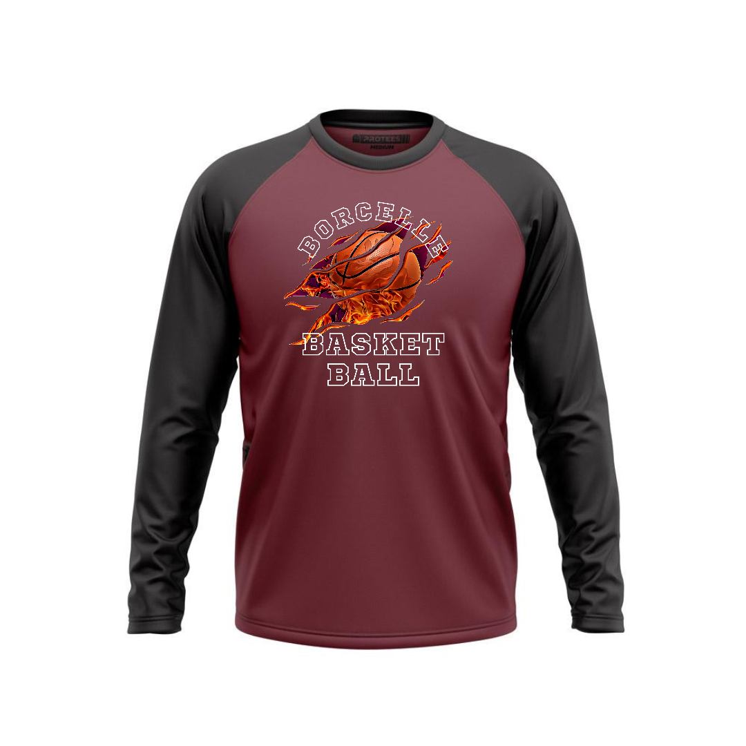 DTF - MAROON BLACK RAGLAN BASKETBALL F/S