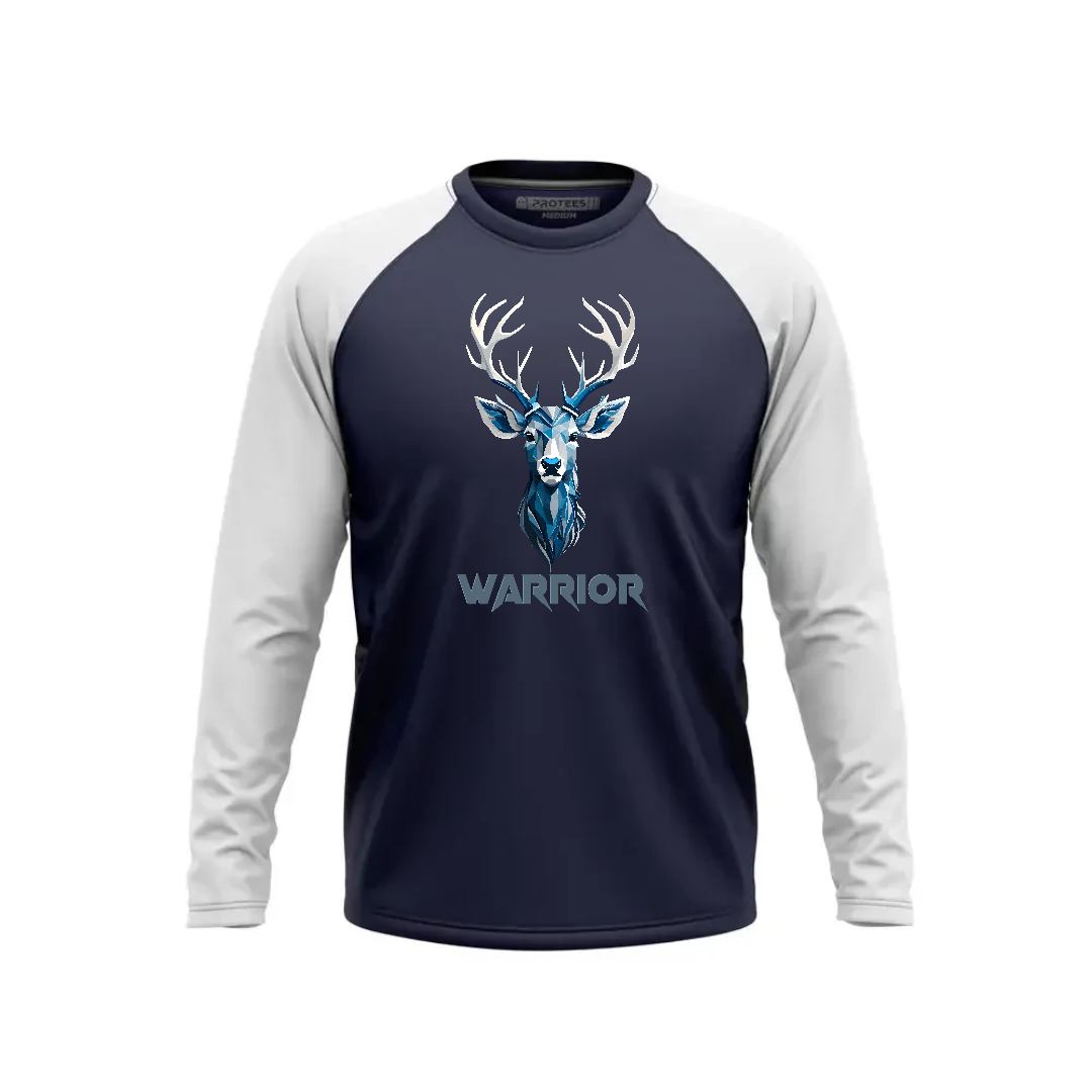 DTF - WHITE NAVY RAGLAN WARRIOR F/S