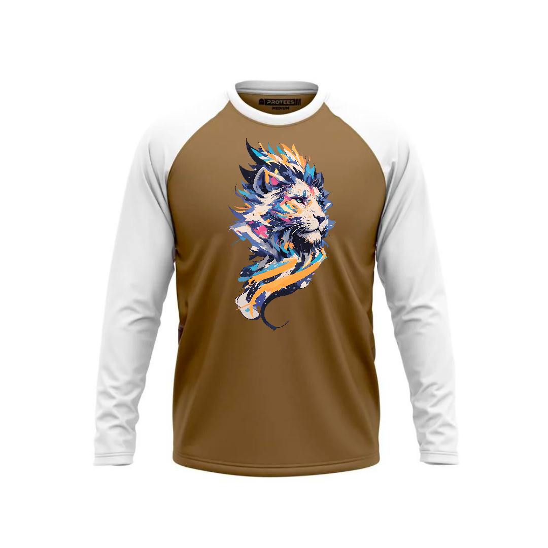 DTF - HAZEL WHITE RAGLAN FAME STONED LION F/S