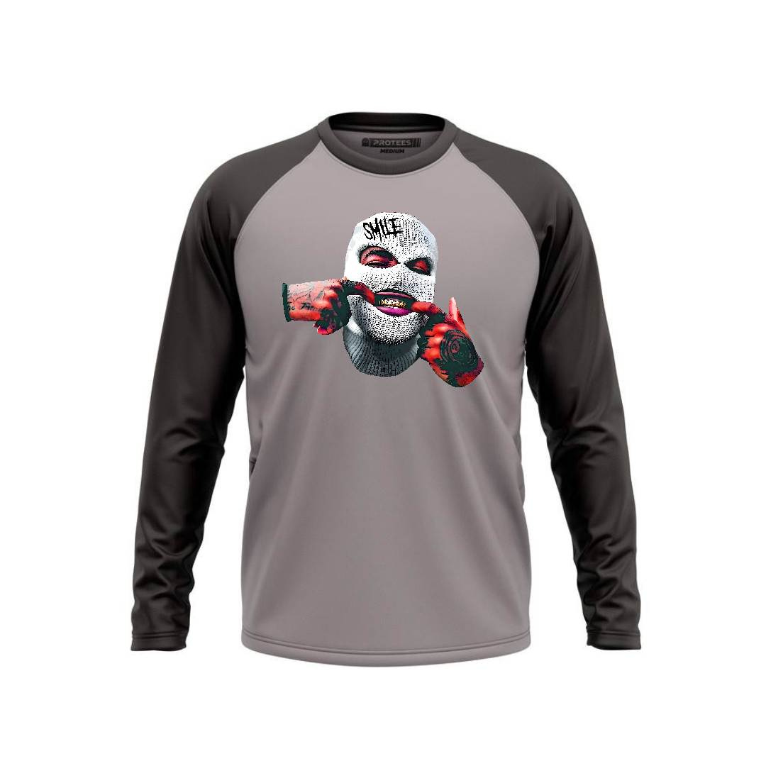 DTF - SMOKE BLACK RAGLAN SMILE F/S