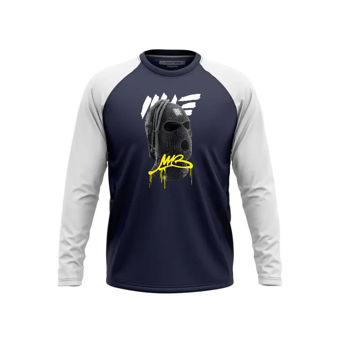 DTF - NAVY WHITE RAGLAN MB MASK F/S