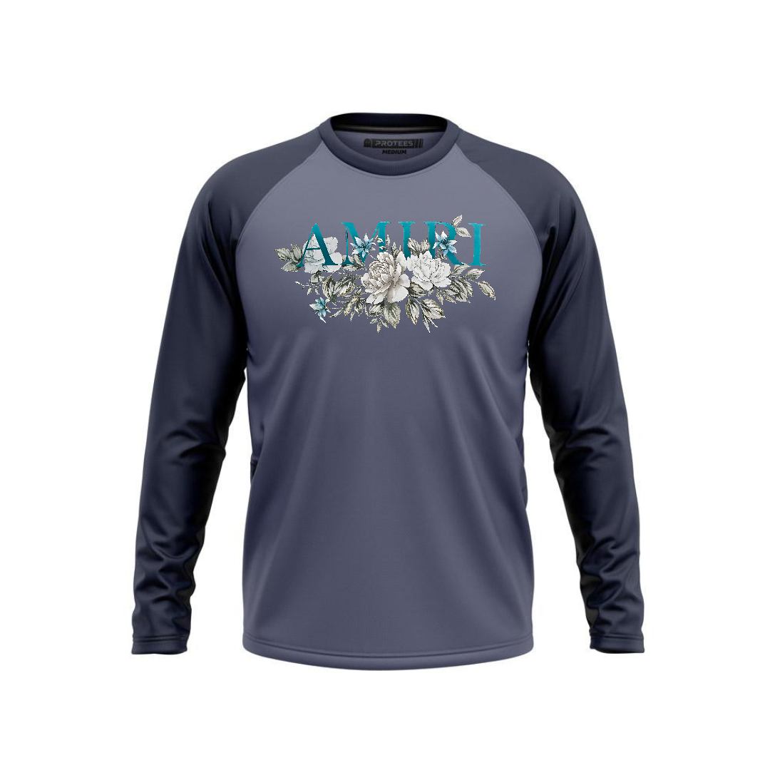 DTF - TEAL BLUE RAGLAN AMIRI PETALS F/S
