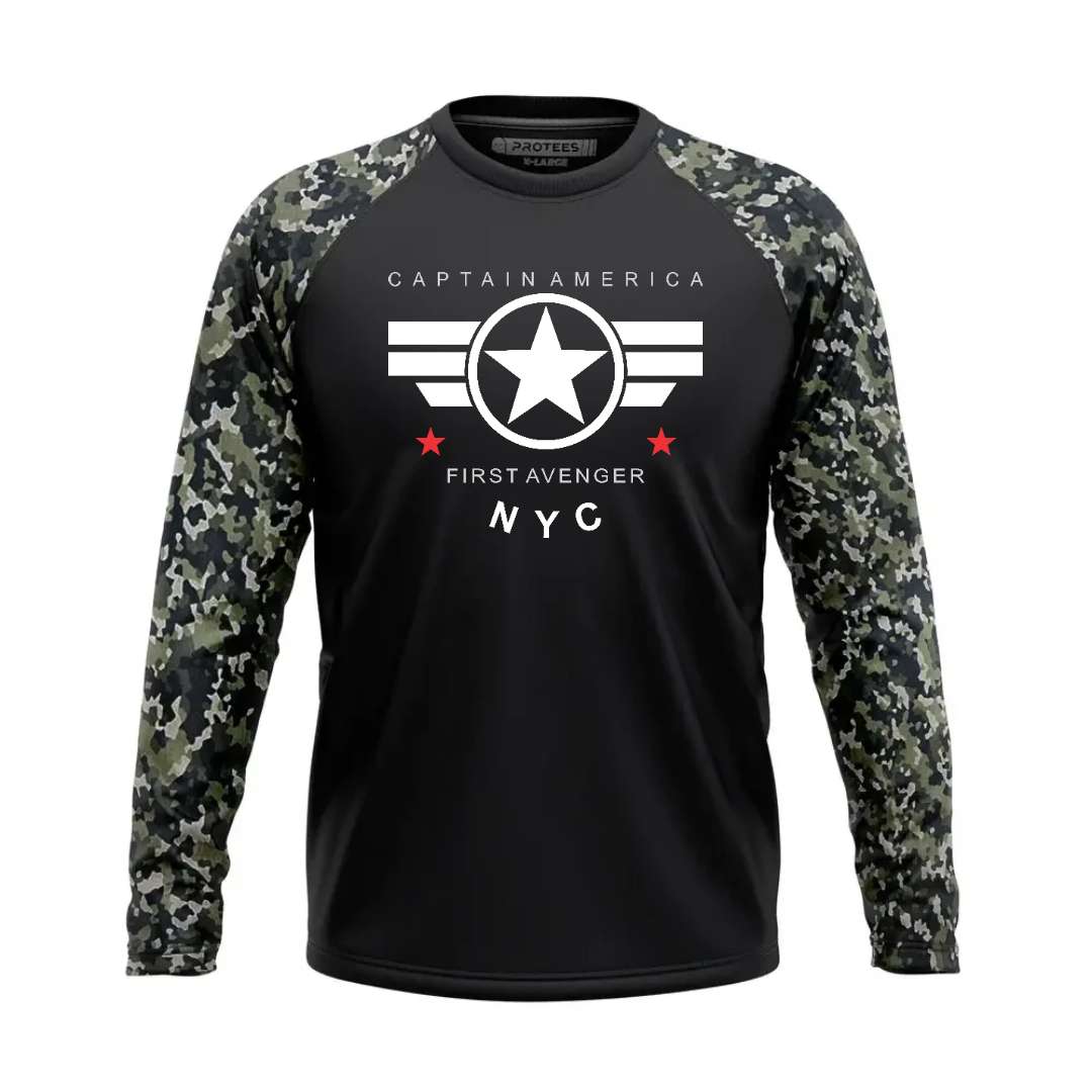 DTF - CAMO BLACK RAGLAN THE FIRST AVENGER NYC F/S