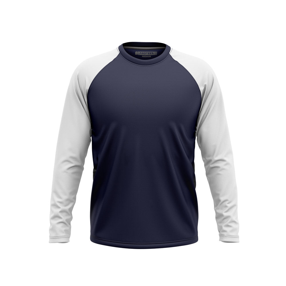 Men's Cotton Raglan Sleeve Baseball Tee Shirt(Navy/Light Gray Large Long  Sleeve)