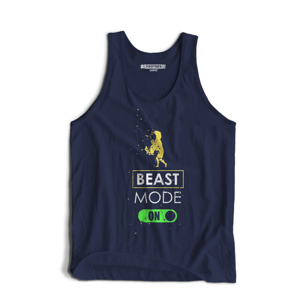 BEAST MODE ON YELLOW TANKTOP