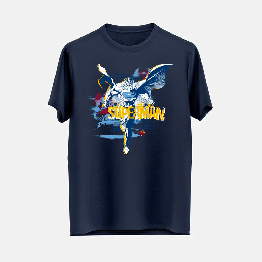 DTF - NAVY SUPERMAN DEFENDING PLANET TEE DTF0080