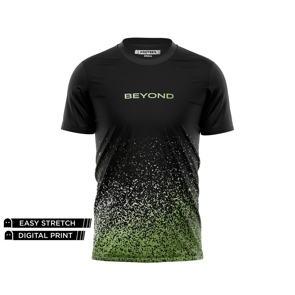 BEYOND - GREEN BLACK PATTERN DRY-FIT TEE