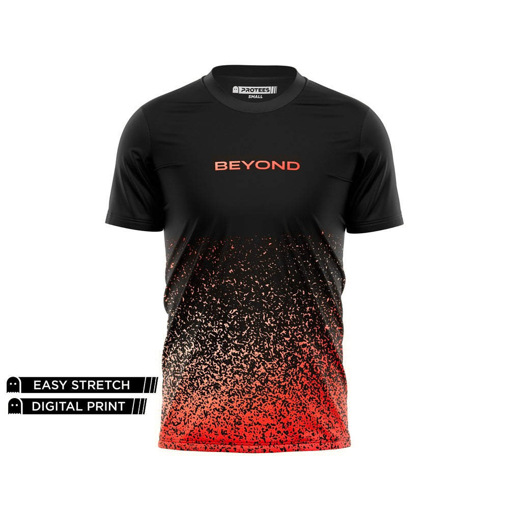 BEYOND - RED BLACK PATTERN DRY-FIT TEE