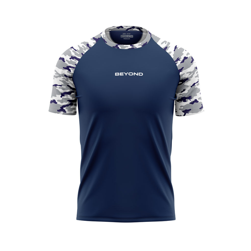 DRY-FIT RAGLAN - BEYOND BRIGHT NAVY CAMO DRY-FIT TEE