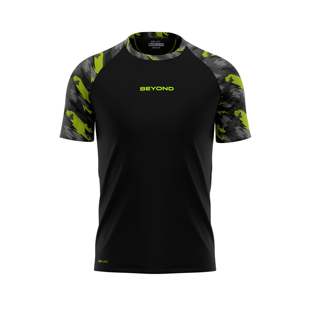 DRY-FIT RAGLAN - BEYOND NEON BLACK CAMO DRY-FIT TEE