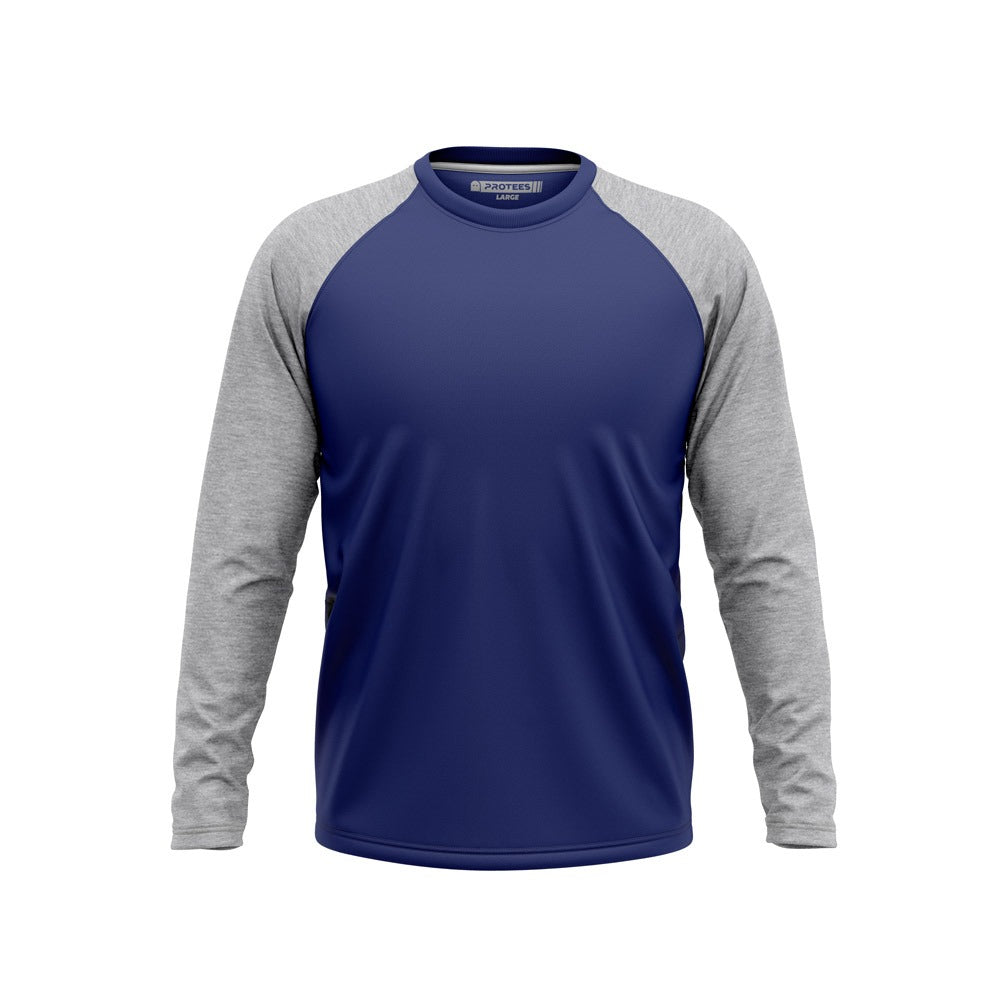 BASIC - NAVY HEATHER GREY F/S RAGLAN