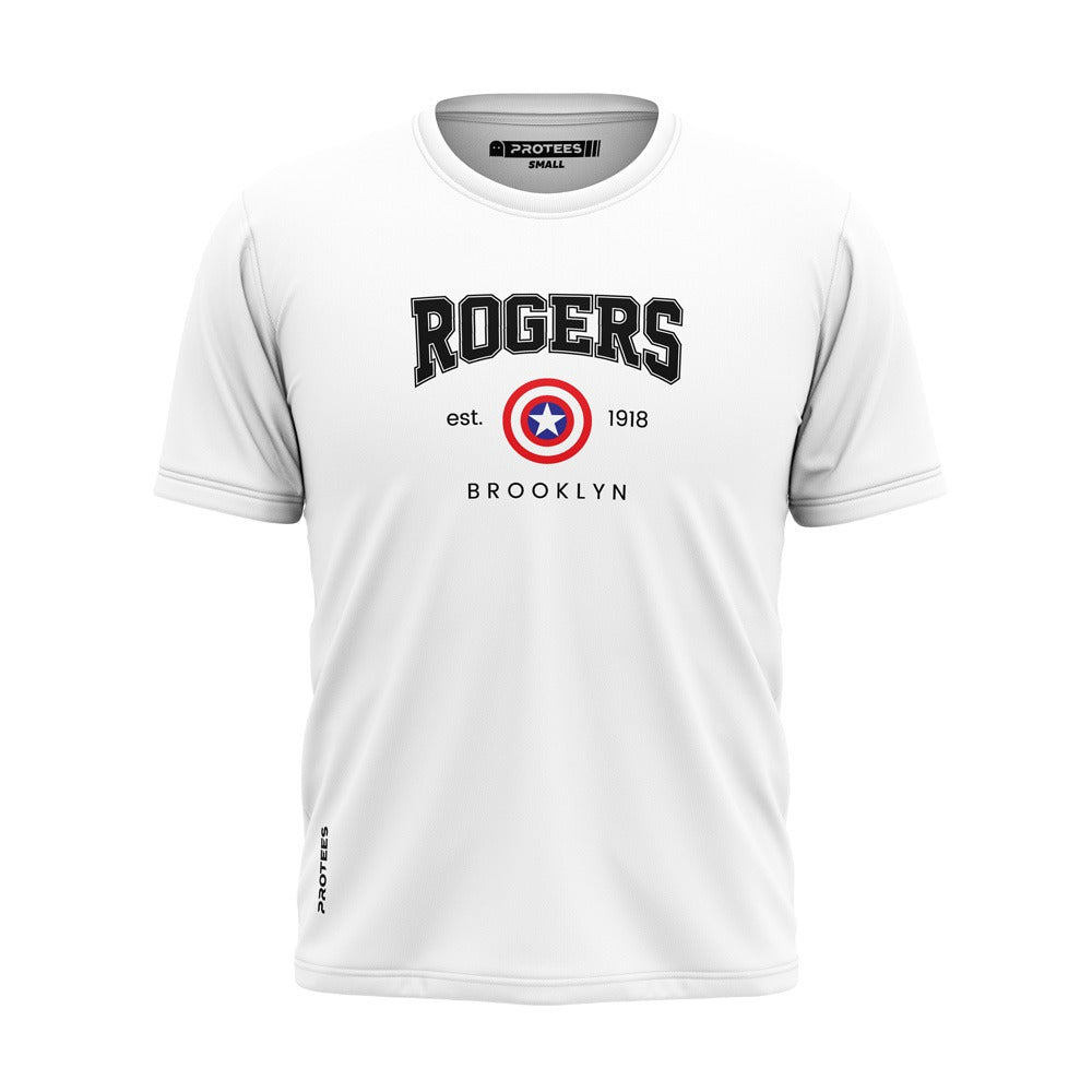 DTF ROGERS WHITE CAPTAIN AMERICA TEE